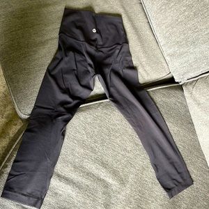 Black cropped Lululemon Leggings size 0